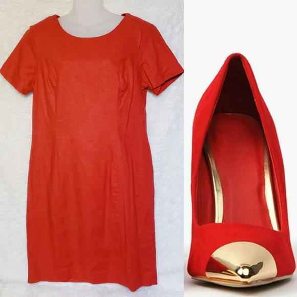 Vintage Red Linen Dress - Picture 11 of 11